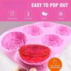 Rose Ice  Mold 6 Grids Rose Flower Silicone Mould Ice Tray Flower Ice Ball Mold  for  Cookies Chocolate Cake Molds Summer Drinks
