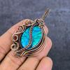 Natürlicher Blauer Triplett Opal Edelstein Kupfer Eire Wrap Schmuck Anhänger 2,84" K9J46