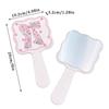 Portable Bow Cute Pink Mirror Comb Handheld Mirror Comb Extracted Integrated Hair Brush Massage Styling Tool Make Up Mirror