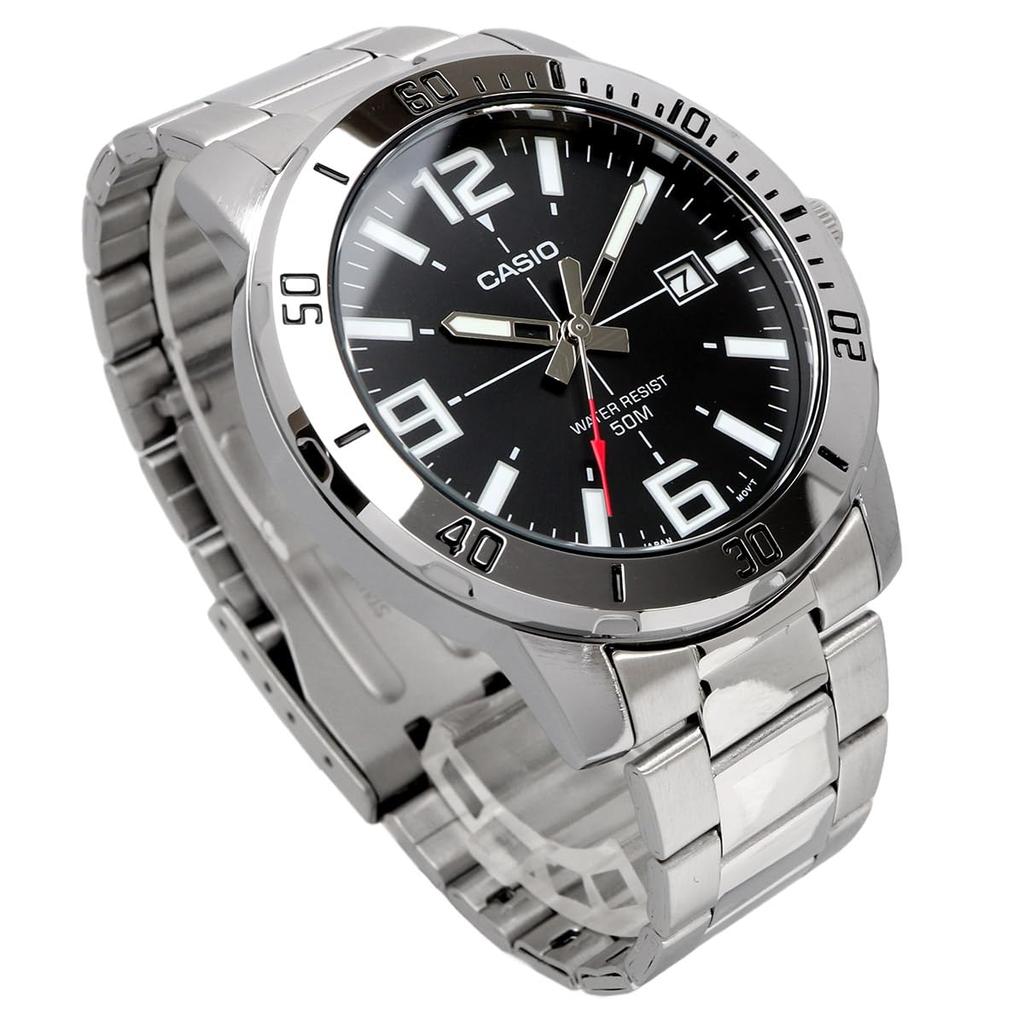 Casio Standard Analog Quartz Watch with Metal International Model Men's MTP-VD01D-1BV Band, Black, [Used]