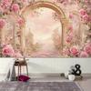 2D Vintage Rose Garden Backdrop for Photo Studio & Live Stream Decor