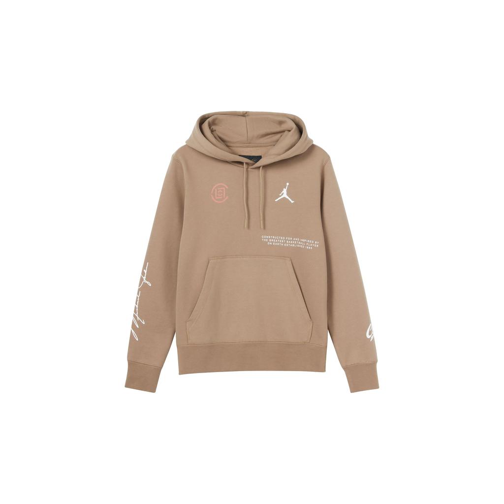 Jordan X CLOT Logo Print Sports Pullover Hoodie Men Tops Canteen-Brown AR8396-213