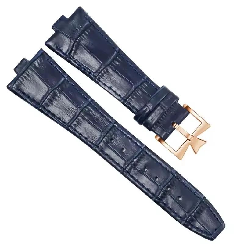 

Оригінальний шкіряний ремінець для годинника Vacheron Constantin Серії OVERSEAS 4500V 5500V P47040 Пряжка з нержавіючої сталі Ремінець 25*8мм 25mm-8mm