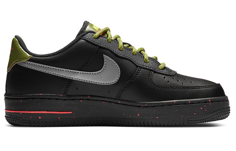 Kids' Sneakers Nike Air Force 1 Low Black Asparagus (GS) Black/Dark Smoke Grey/Asparagus/Metallic Silver