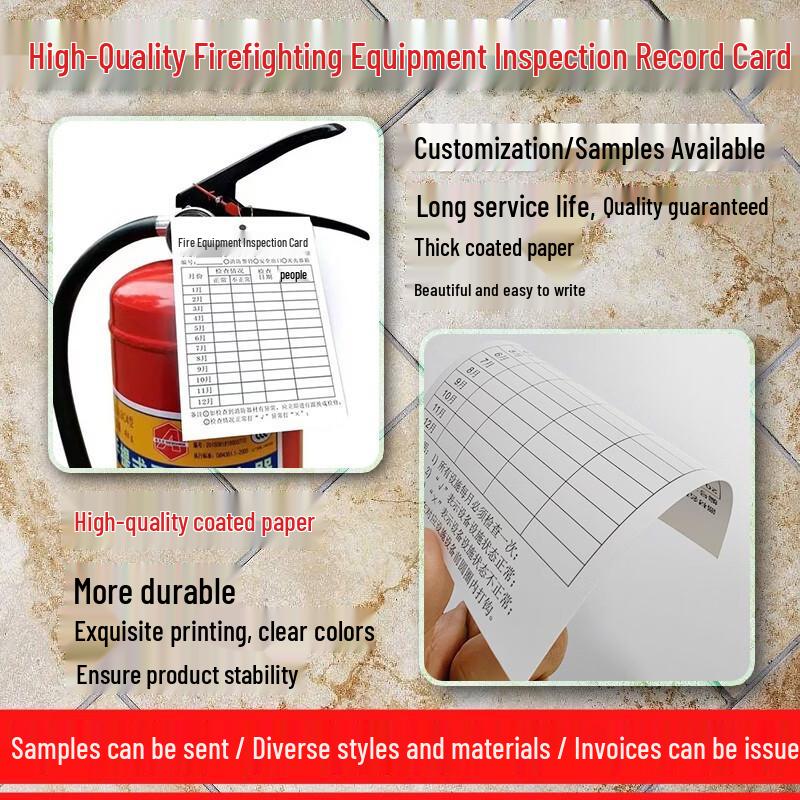 Custom Fire Extinguisher Inspection Record Cards