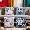 Cute Soft Comfort Q Pillowcase Version Kawaii Gura for Sofa Nap Living Room gGawr Party Home Pet Decor Fun Chibi Pillowcover