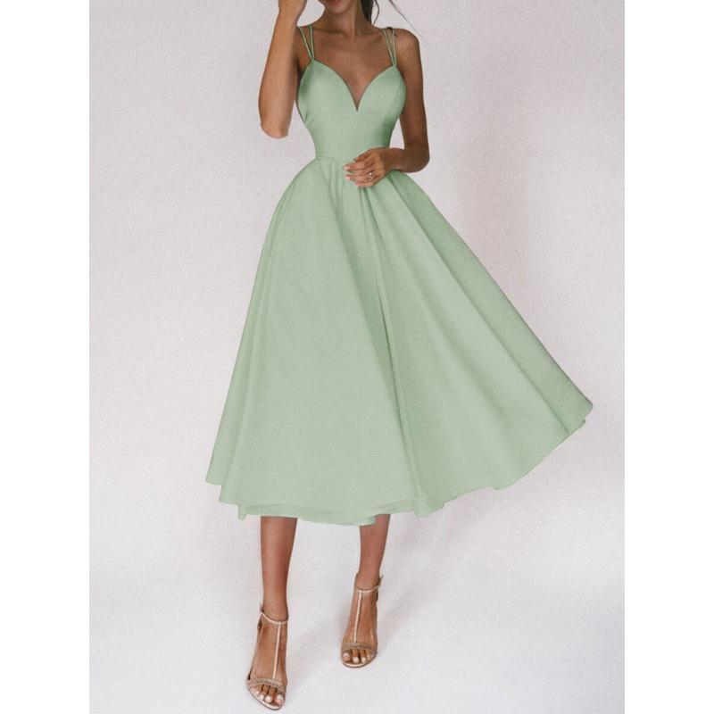 Spring and Summer New Women's Multi-color Suspender Sexy Pendulum Dress
