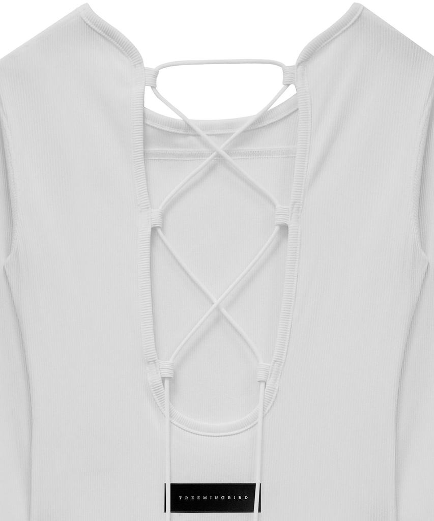Teulimingbeodeu Back-Less Strap Long Sleeve [ White ]