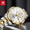 OLEVS 9956 Mens Watch Original Fashion Automatic Mechanical Watch For Man Waterproof Luminous Reloj Hombre Dual Calendar Display