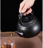 Thickened Stainless Steel Black Classical Teapot for Restaurant and Hotel, Induction-Compatible, Small Tea Art Kettle.