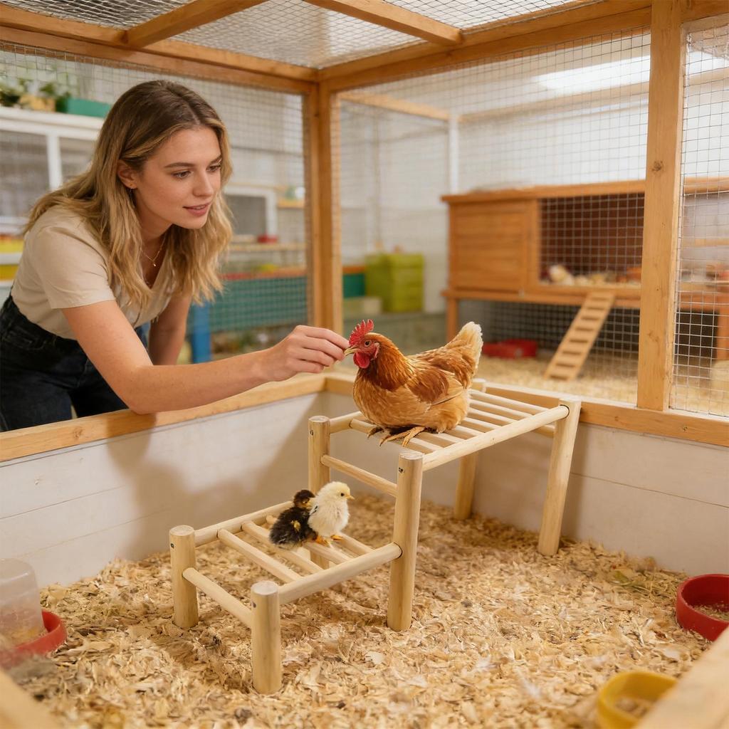 Chick Roosting Perch Stand Wooden Training Perch for Pet Chickens Farm Chicken Coop Perch Standing Rack Fpr Garden Farms