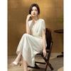 Elegant V-neck Batwing Sleeve Acetate Dress