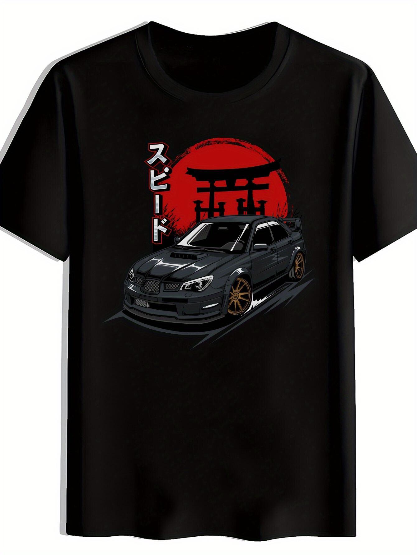 T-shirt Black Sports with Golden Wheel Print XXXXL