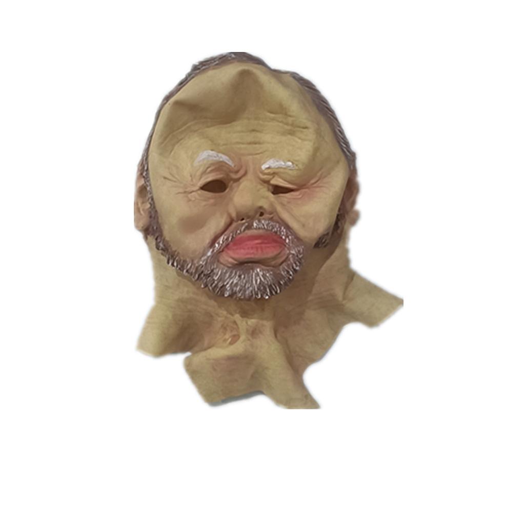 Halloween Cosplay Ball Props Mask Headgear Old Man Grandpa Simulation Latex Mask