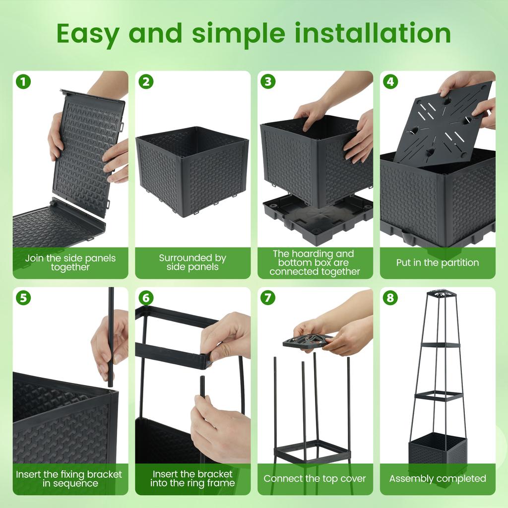 Регульована шпалера для посадки помідорів, ящик, піднята садова грядка з овочевою огірковою шпалерою, з іригаційним дизайном, знімна