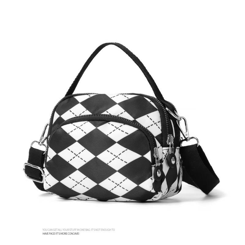Small Bag, Women's Nylon Shoulder Crossbody Bag, Casual Printed Small Square Bag