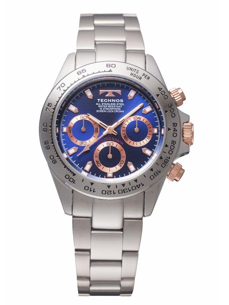 TECHNOS Chronograph 10 ATM Water TSM411PN [TECHNOS] Watch, Resistant, синий