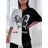 Summer Women T-Shirt Butterfly Pattern Print Casual Short Sleeves Short Sleeve Harajuku Outdoor T Shirts O-Neck Tops Clothes