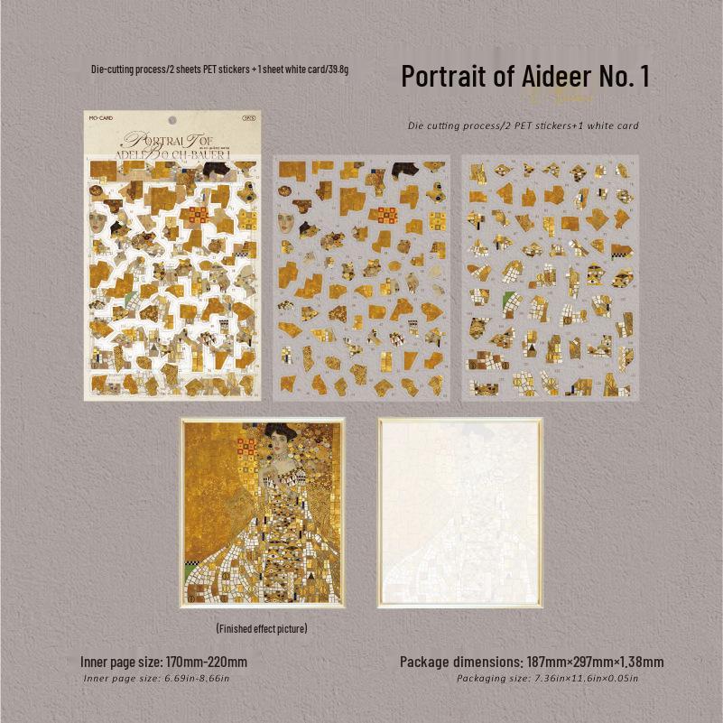 MomoPET Retro Puzzle Stickers - Art Museum Series: 4 Oil Painting Scenery Styles.