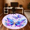 1PC Butterfly Fantasy Round Chair Mat Area Rug - Non-Slip, Floor Mat for Office, Bedroom, and Indoor Decor -Gift D1127178
