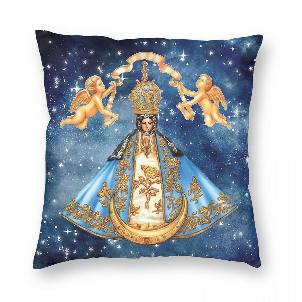 Virgen De San Juan De Los Lagos Square Pillowcase Polyester Linen Velvet Pattern Zip Decorative Throw Pillow Home Cushion Cover