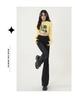 Women's High-Waisted Light Blue Micro-Flare Jeans - Slim Fit, Versatile Spring/Summer Design