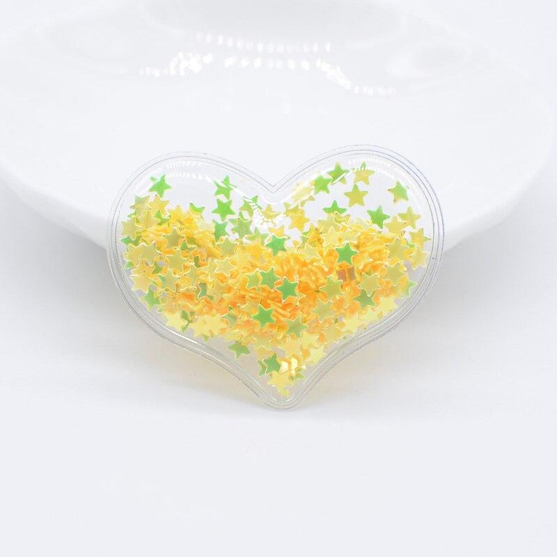 32 stk 38*30 mm Bling-hjerte gjennomsiktig plastfylling paljettapplikasjoner for DIY-hodeplagg Hårklemmer Sløyfetilbehør-lapper