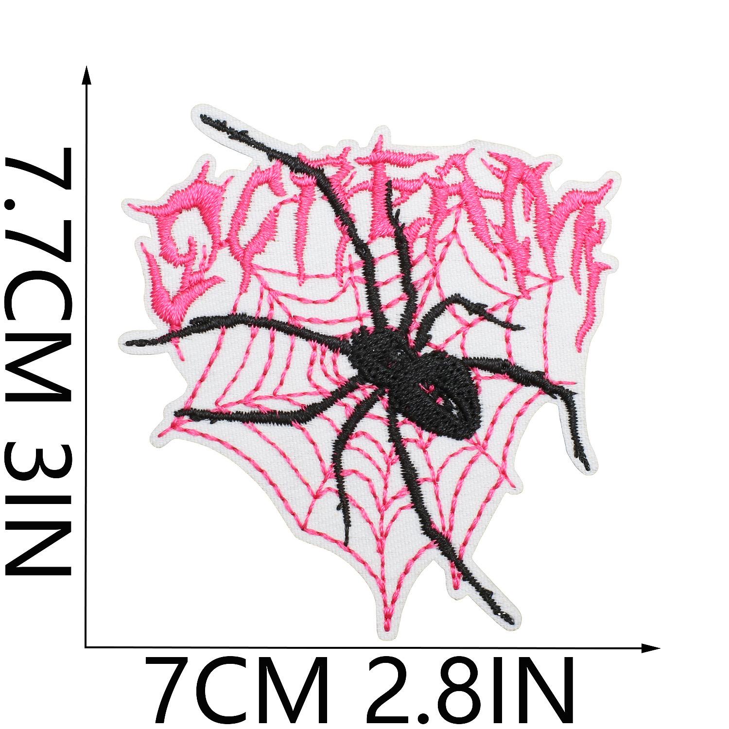 Skull Love Embroidery Cloth Sticker Couple Skull Patch Sticker Romantic Rose Computer Embroidery Label Spider Chapter Boy No. 7_3 pieces