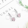 2022 Trendy Pink Crystal Heart Ear Cuffs: Elegant Zircon Design for Women