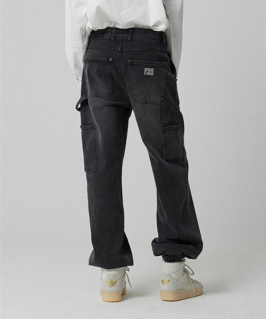 MAGOODGAN Jogger 7723 Carpenter Wide Fit Dark Grey Denim Jogger Pants