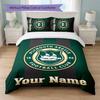 Plymouth Argyle FC Custom Name Text Bedding Set 1 Duvet Cover+2 Pillowcases Soccer Logo Personalized Gift For Special Occasion Bedroom Decor