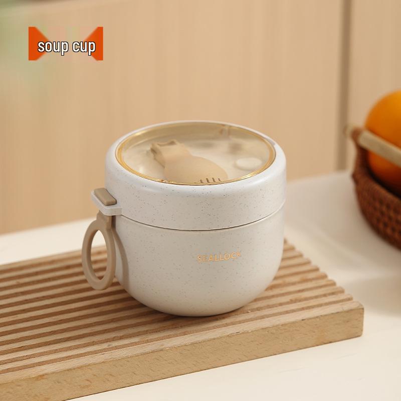 Minimalist Wheat Straw Bento Box – Microwaveable Lunch Box for Students & Office Workers