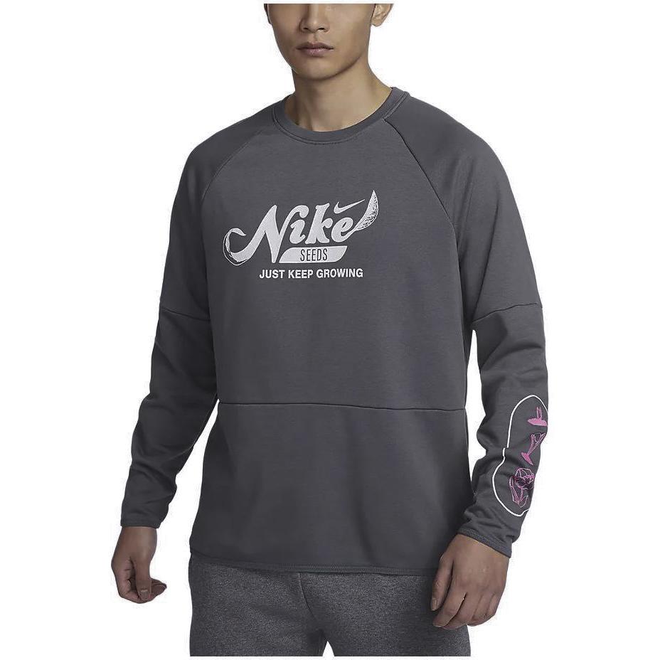 Nike Dri-Fit Knit Long Sleeve Crew Neck T-Shirt Men Tops Iron-Grey FN3290-068