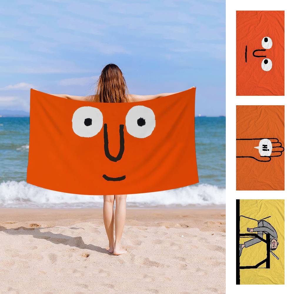 J-Jean Art Jullien Mikrofaser Bedrucktes Strandtuch Bergsteigen Yoga Strand Schwimmen Laufen Saugfähiges Weiches Handtuch