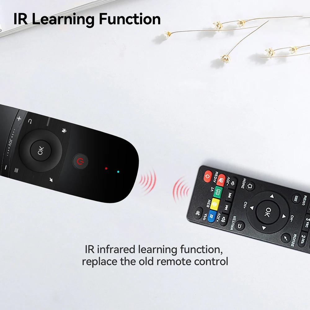W1 MINI 2.4G Remote Control Wireless Keyboard 6-Axis Motion Sense Air Mouse IR Learning for Smart TV Android TV BOX PC