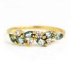 Huitan Newly Designed Women Finger Rings for Party Inlaid Light Blue Cubic Zirconia Aesthetic Female Rings Gift Trendy Jewelry