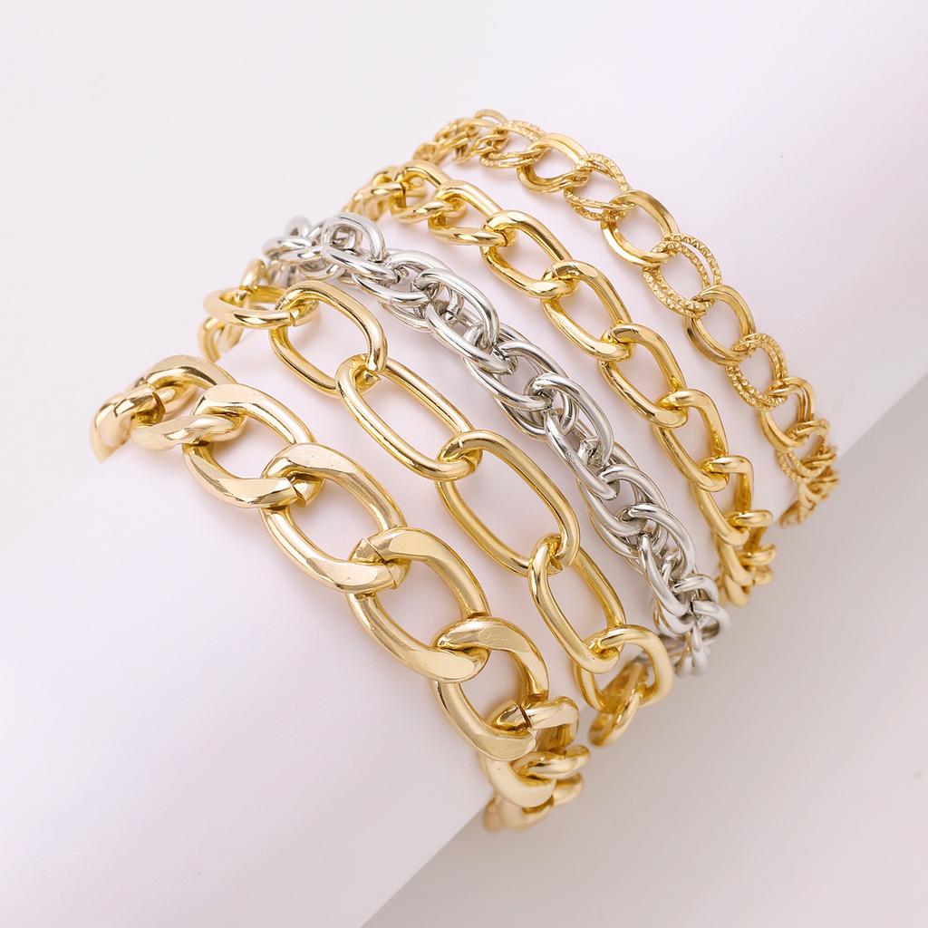 Vintage Mehrschichtiges Kettenarmband Set für Damen – Trendiger Europäischer Stil, Retro Minimalistischer Handschmuck, Grenzüberschreitende Heißverkauf Accessoires
