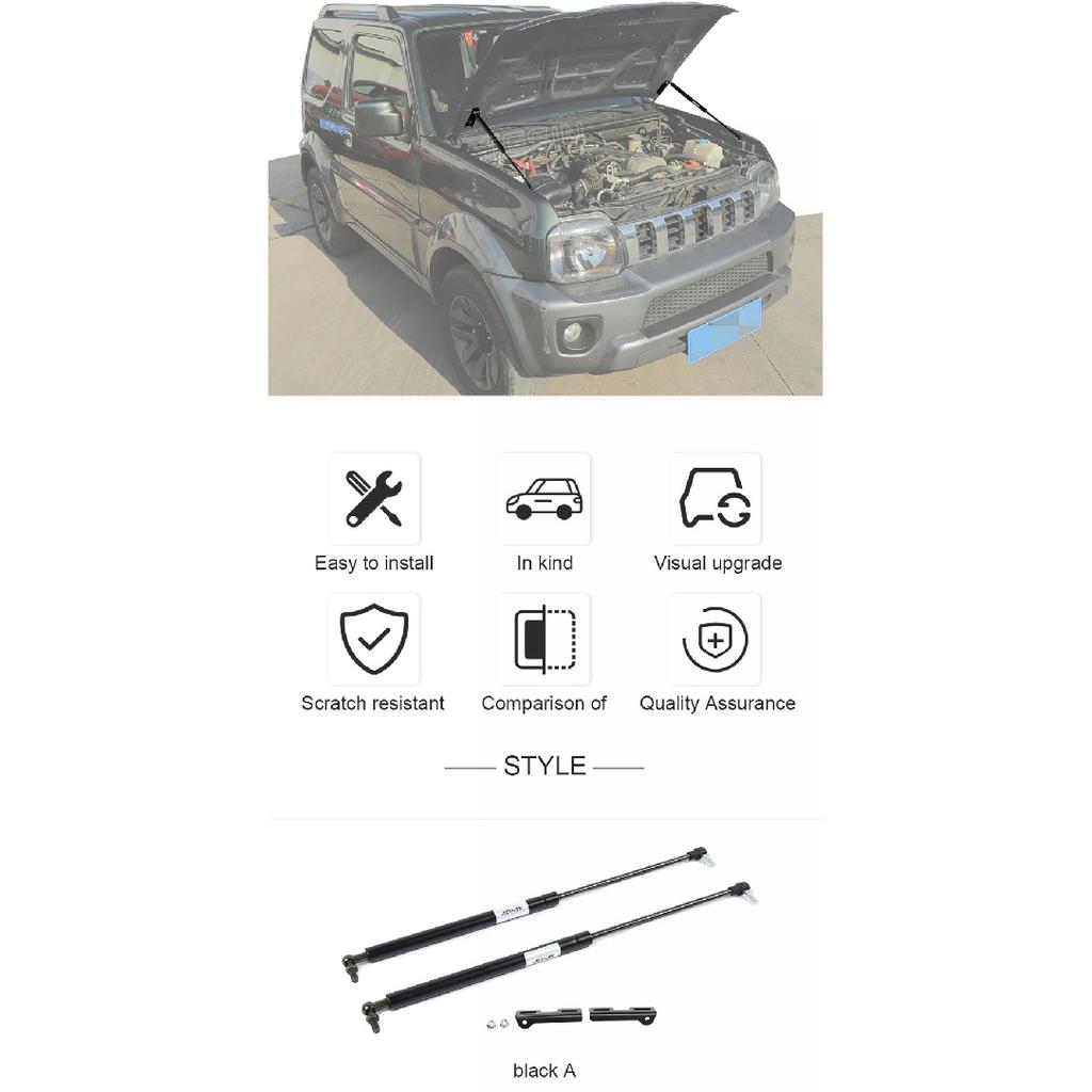 TESIN Car Hood Lift Support Arms Gas Spring Struts Hydraulic Damper Rods Bracket for Suzuki Jimny 2012 2013 2014 2015 2016 2017