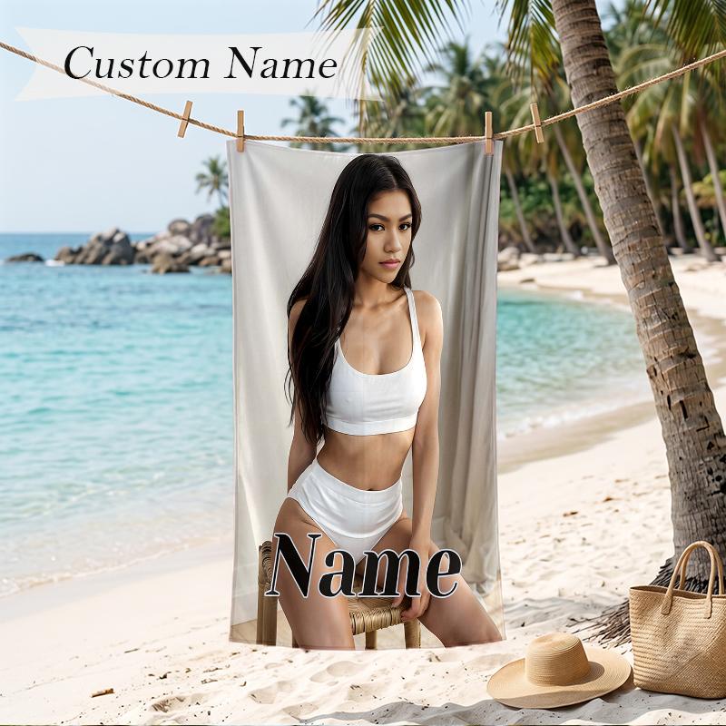 Zendaya Custom Name Printed Beach Towel Personalized Soft Towel For Swimming Beach Travel