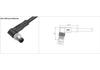 M8 Waterproof 34-Pin 5/6-Core 8-Hole Elbow Connector IP67 Male-Female with Pre-embedded Wire.