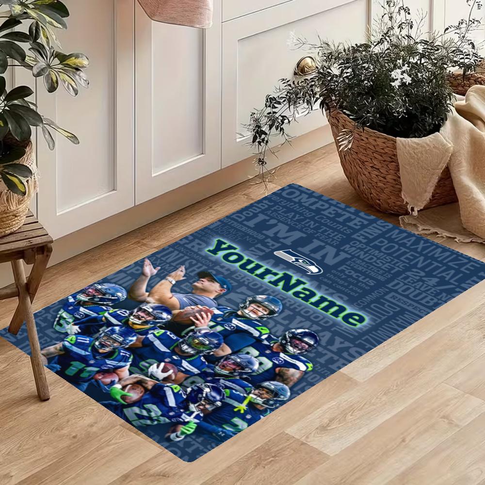 Seattle Seahawks Customize Your Name Kitchen Rug Runner Rug Laundry Mat Hallway Entryway The Best Gift Choice