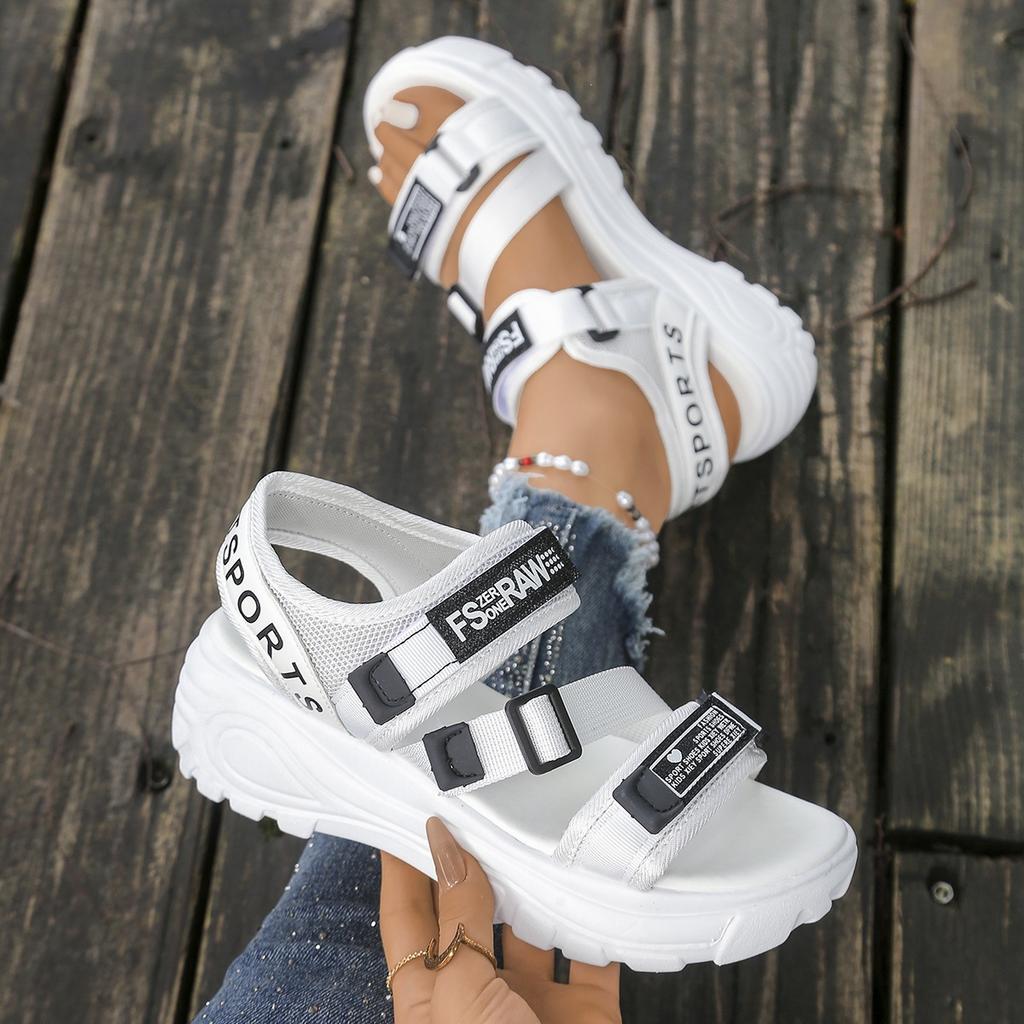 New Style Thick-soled Velcro Shoes for Women, Large Size, Suitable for Summer Wear. Devotion