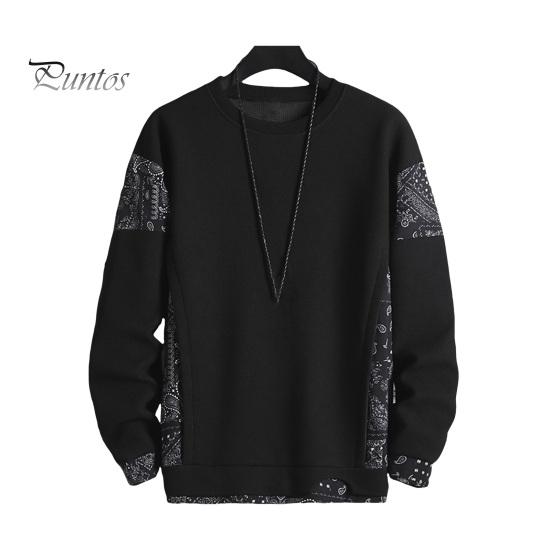 

Мужская повседневная толстовка с вафельным дизайном, поддельный двухкомпонентный топ с длинными рукавами и круглым вырезом, пуловер для уличной вечеринки M чёрный