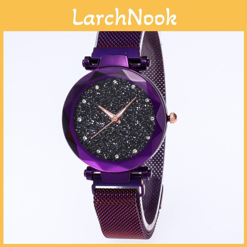 Magnetic Steel Band Quartz Watch With Starry Dial For Casual Daily Wear