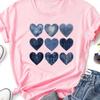 Women Cowboy Heart Print T-Shirt for Valentine's Day Gifts Fashion Crew Neck Short Sleeve T-Shirt Casual Women's Clothing