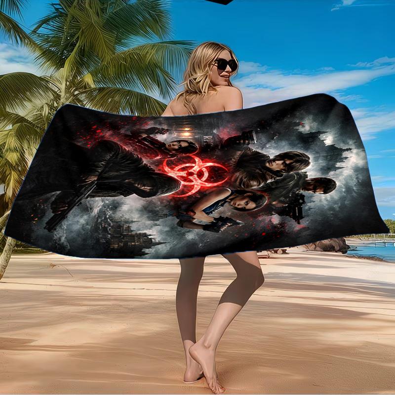 Survival Horror Saga Beach Towel Microfiber Beach Towel, Lightweight and Quick-Dry, for Summer Travel, Swimming Pool Fan Birthday Gift