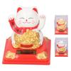 Lucky Cat Decoration Lucky Waving Cat Attract Wealth Solar Powered Plastic Exquisite Decorative for Restaurant for