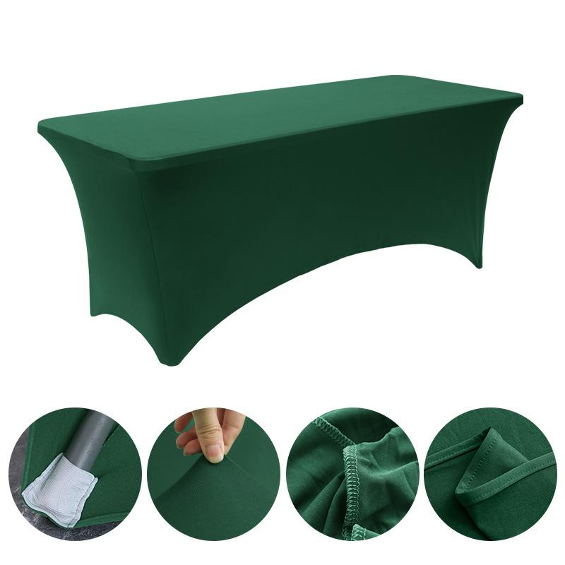 Black Spandex Rectangle Tablecloth for Wedding Banquet Hotel Birthday Party Meeting Room Decoration