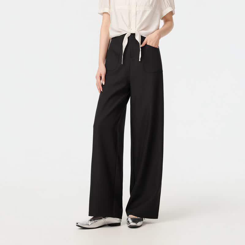 FivePlus Women's High-Waist Wide-Leg Commuter Suit Pants