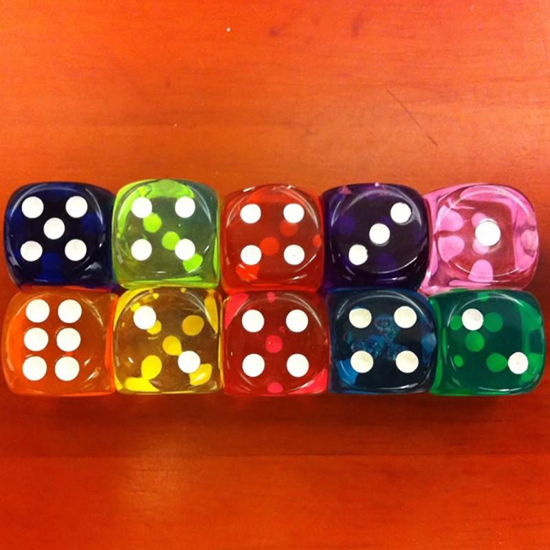 30Pcs 6 Sided Portable Table Games Dice 14Mm Acrylic Round Corner Board Game Dice Party Gambling Game Cubes Digital Dices